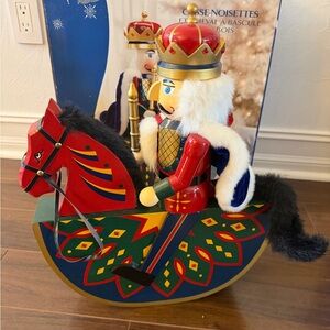 Kirkland Signature Wooden Rocking Horse Santa King Nutcracker 🎄 Christmas Decor